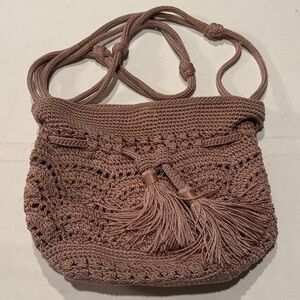 The Sak Tan Crochet Shoulder Bag